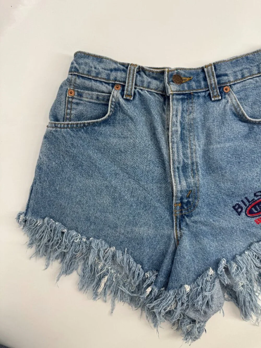 Levi’s 816 Biloxi Beach custom High-Waisted Orange Tab Denim Shorts - Size 10